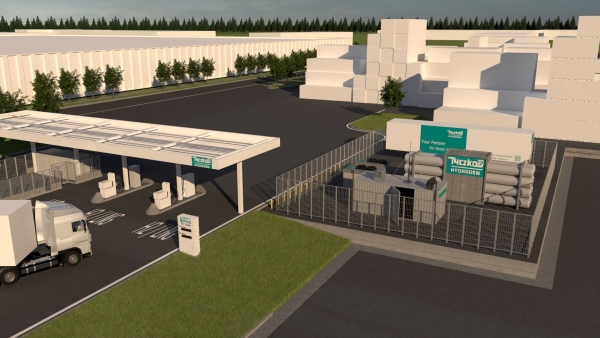 Tyczka Hydrogen baut Tankstelle für grünen Wasserstoff